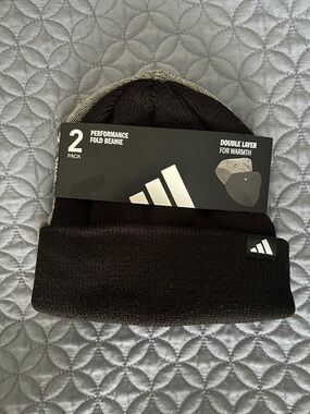 Adidas Performance Fold Double Layer Unisex Beanie 2 Pack Black/Gray One Size